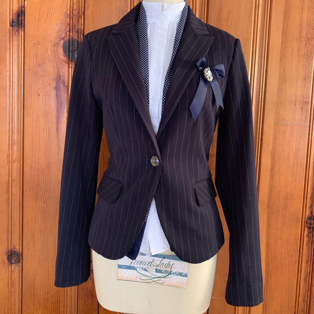 EXPRESS Blazer navy blue stripes size 4